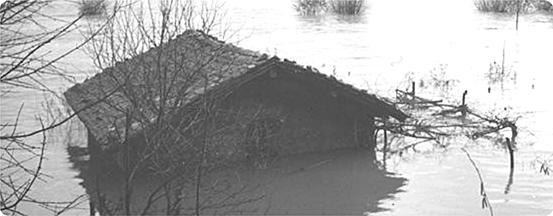 Inondations de l'Isère à Veurey (1928).